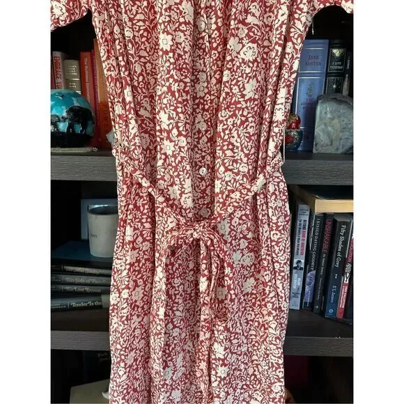 NWOT Faherty Caramel Dress In Spice Sunrise Floral Size XS - Picture 8 of 11
